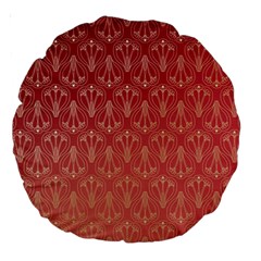 Red Gold Art Deco Art Deco Background Large 18  Premium Round Cushions by Simbadda