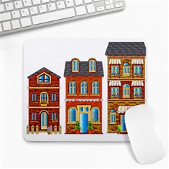 City Buildings Brick Architecture Large Mousepads by Simbadda