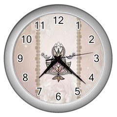 Elegant Decorative Mandala Design Wall Clock (silver) by FantasyWorld7