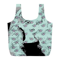 Wide Eyed Girl Full Print Recycle Bag (l) by snowwhitegirl