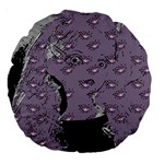 Wide Eyed Girl Grey Lilac Large 18  Premium Round Cushions Front