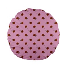 Peach Rose Pink Standard 15  Premium Flano Round Cushions by snowwhitegirl