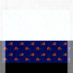 Red Rose Blue Rectangular Jigsaw Puzzl by snowwhitegirl