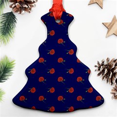 Red Rose Blue Ornament (christmas Tree)  by snowwhitegirl