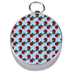 Red Roses Light Blue Silver Compasses by snowwhitegirl