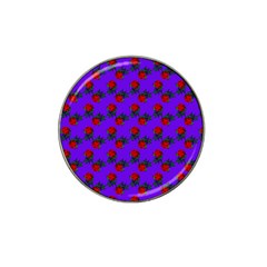 Red Roses Blue Purple Hat Clip Ball Marker by snowwhitegirl