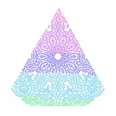 Vintage Pastel Mandala White Wooden Puzzle Triangle by snowwhitegirl