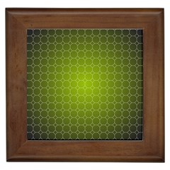 Hexagon Background Plaid Framed Tile by Mariart