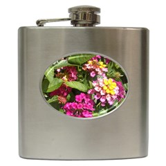 Summer Lantana W Bee Hip Flask (6 Oz) by Riverwoman