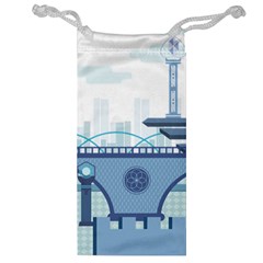 Blue City Building Fantasy Jewelry Bag by Sudhe