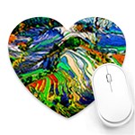 Artistic Nature Painting Heart Mousepads Front