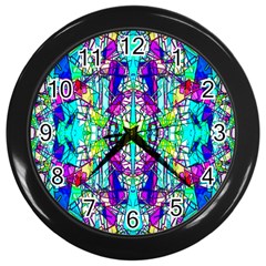 Colorful 60 Wall Clock (black) by ArtworkByPatrick