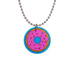 Donut Doughnut Dessert Clip Art 1  Button Necklace by Simbadda