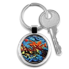 Graffiti Colourful Street Art Art Key Chain (round) by Simbadda