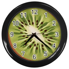 Kiwi Fruit Fresh Green Tasty Food Wall Clock (black) by Simbadda