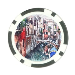 Venice Water Laguna Italy Poker Chip Card Guard by Simbadda