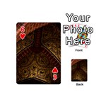 Vault Mosaic Gold Ornament Golden Playing Cards 54 Designs (Mini) Front - Heart6