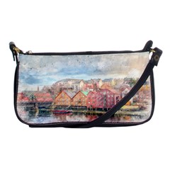 Architecture City Buildings River Shoulder Clutch Bag by Simbadda