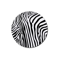 Vector Zebra Stripes Seamless Pattern Rubber Round Coaster (4 Pack)  by Vaneshart