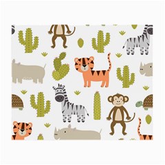 Cute Safari Animals Seamless Pattern Small Glasses Cloth (2 Sides) by Vaneshart