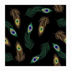 Seamless Pattern With Peacock Feather Medium Glasses Cloth by Vaneshart