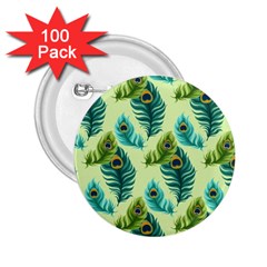 Peacock Feather Pattern 2 25  Buttons (100 Pack)  by Vaneshart