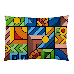 Colorful Geometric Mosaic Background Pillow Case by Vaneshart