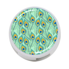 Lovely Peacock Feather Pattern With Flat Design 4-port Usb Hub (two Sides) by Vaneshart