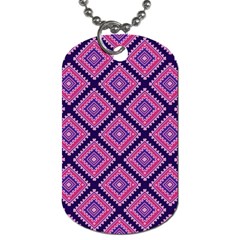 Ethnic Seamless Pattern Tribal Line Print African Mexican Indian Style Dog Tag (one Side) by Vaneshart