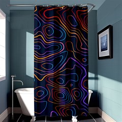 Topographic Colorful Contour Illustration Background Shower Curtain 36  X 72  (stall)  by Vaneshart