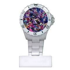 Multicolored Abstract Painting Plastic Nurses Watch by Vaneshart