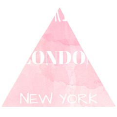 Paris, London, New York Wooden Puzzle Triangle by Lullaby