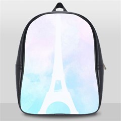 Pastel Eiffel s Tower, Paris School Bag (large) by Lullaby