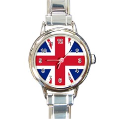 Uk Flag Union Jack Round Italian Charm Watch by FlagGallery