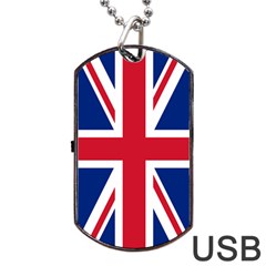 Uk Flag Union Jack Dog Tag Usb Flash (two Sides) by FlagGallery