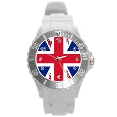 Uk Flag Union Jack Round Plastic Sport Watch (l) by FlagGallery