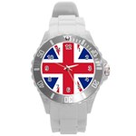 UK Flag Union Jack Round Plastic Sport Watch (L) Front