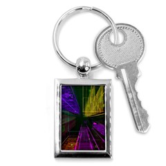 Data City Large Fiction Digital Key Chain (rectangle) by Simbadda