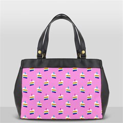 Rainbow Birthday Cake Pattern2 Oversize Office Handbag (2 Sides) by bloomingvinedesign