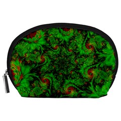 Art Artwork Fractal Digital Art  Green Accessory Pouch (large) by Wegoenart