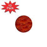 Heart Orange Texture Many 1  Mini Buttons (10 pack)  Front