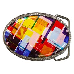 Abstract Lines Shapes Colorful Belt Buckles by Vaneshart