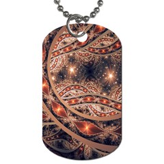 Fractal Patterns Abstract Dark Dog Tag (one Side) by Vaneshart