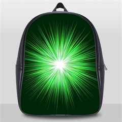 Green Blast Background School Bag (large) by Mariart