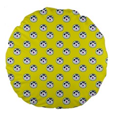 English Breakfast Yellow Pattern Large 18  Premium Flano Round Cushions by snowwhitegirl