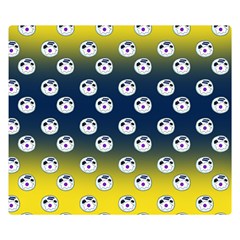 English Breakfast Yellow Pattern Blue Ombre Double Sided Flano Blanket (small)  by snowwhitegirl