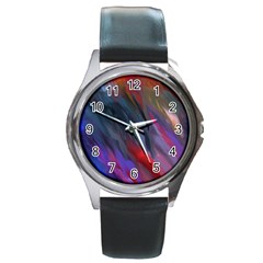 Abstract Paint Painting Watercolor Round Metal Watch by Vaneshart