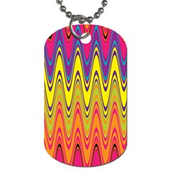 Retro Colorful Waves Background Dog Tag (two Sides) by Vaneshart