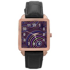 Abtract Colorful Spheres Rose Gold Leather Watch  by Vaneshart