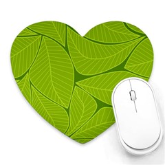 Pattern Leaves Walnut Nature Heart Mousepads by Vaneshart